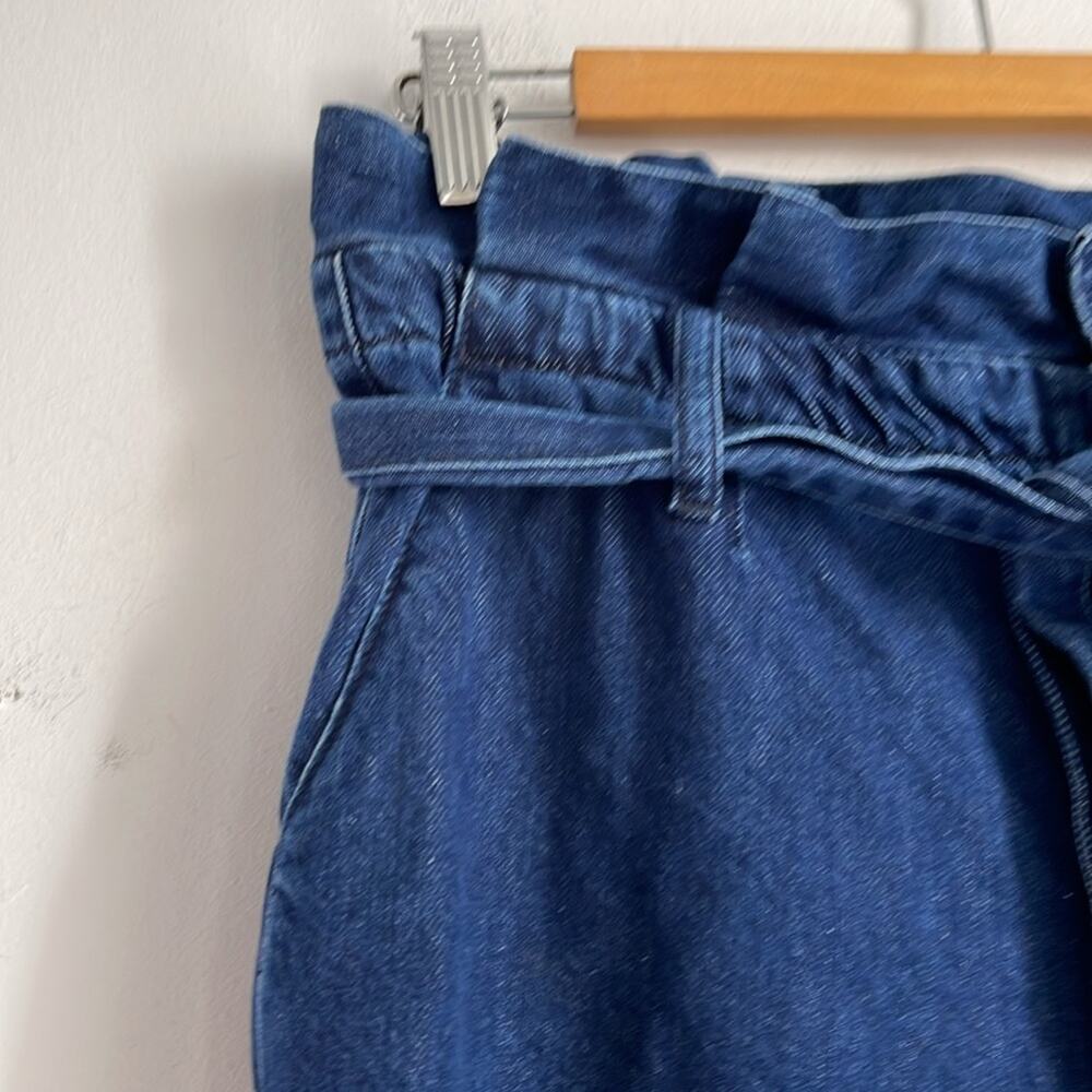 Boden Wide Leg Paperbag belted waisted hi rise Jean trouser pants sz 8 - Picture 3 of 8